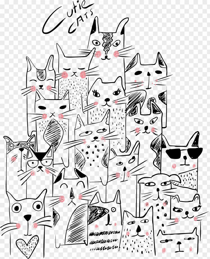 Vector Kitten Background Cat Cuteness Illustration PNG