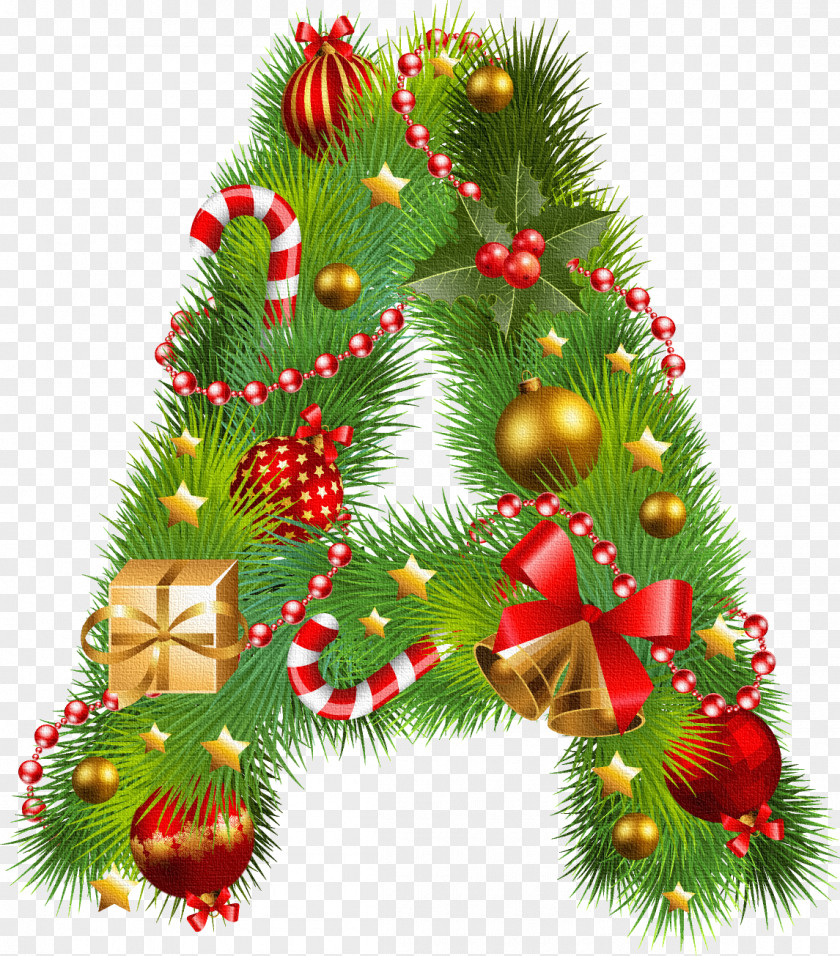 4 Years Christmas Tree Ornament Letter PNG