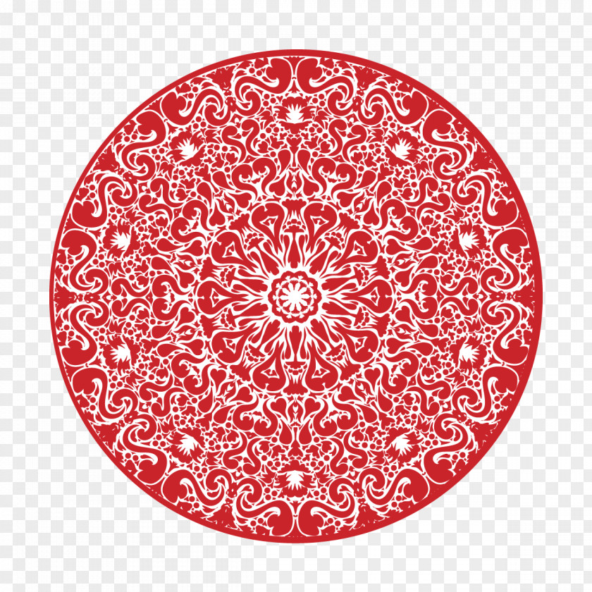 Motif Kaleidoscope Floral Circle PNG