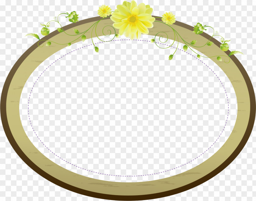 Flower Oval Frame Floral PNG