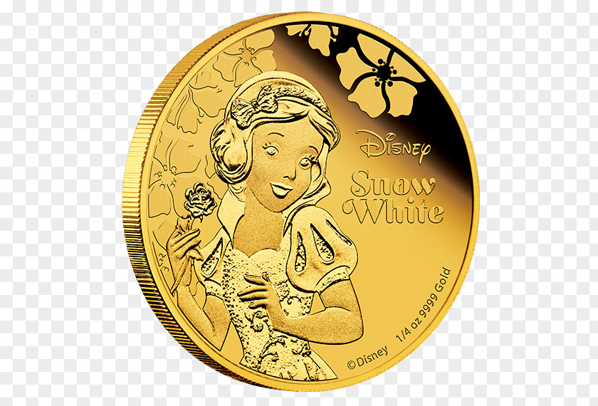 Mickey Mouse Ariel Disney Princess Gold Coin PNG