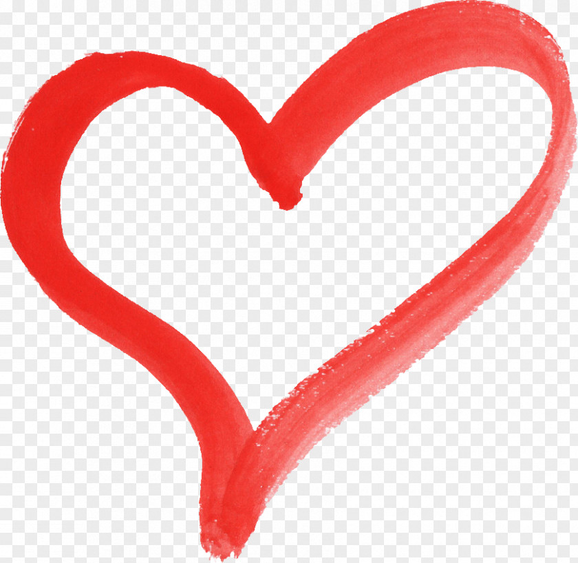 Watercolor Heart Transparent Painting Red PNG