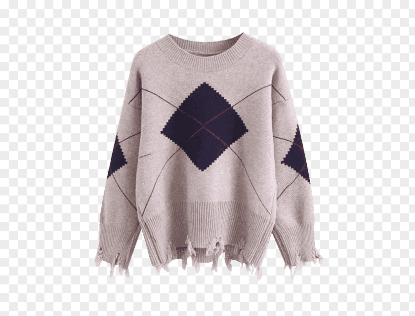 Argyle Sweater Sleeve Fashion Crew Neck Neckline PNG