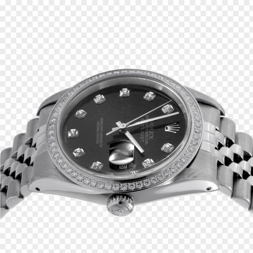 Metal Bezel Platinum Watch Strap PNG