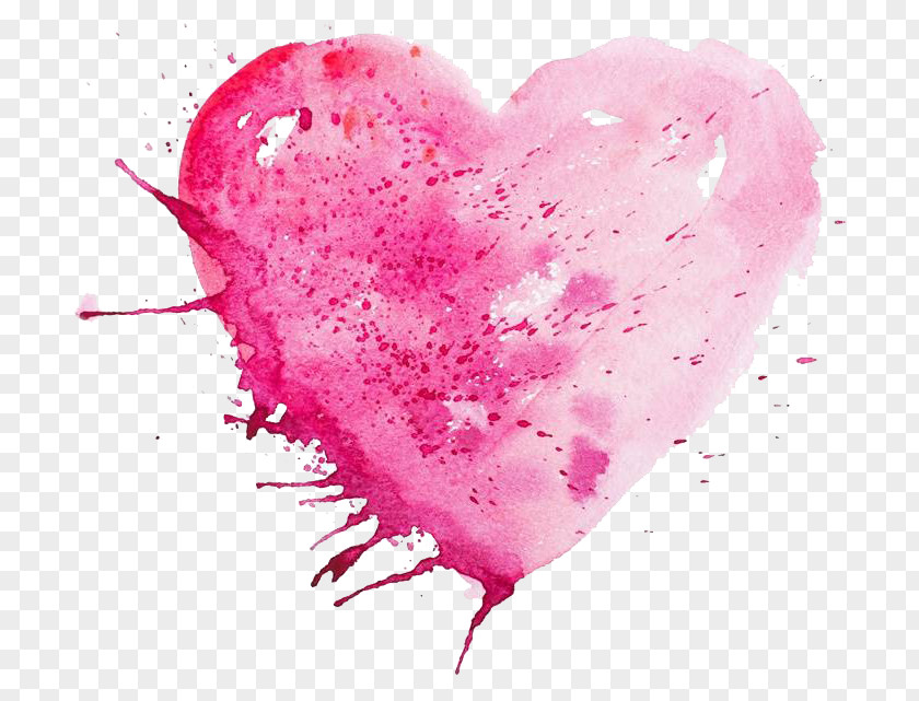 Watercolor Ink Heart-shaped Material PNG ink heart-shaped material clipart PNG
