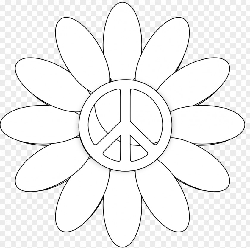 Peace Sign Printable Coloring Book Hippie Symbols Clip Art PNG