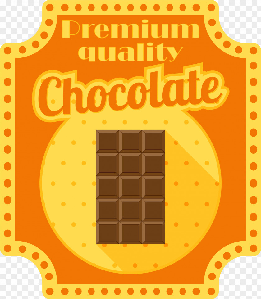 Yellow Chocolate Badge Cake Wafer PNG