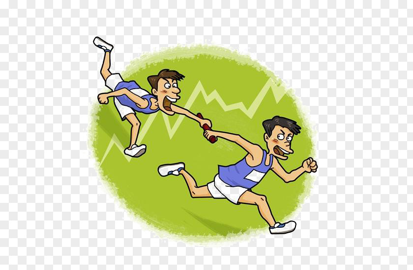 Cartoon Free Kick Running Man Relay Race Racing Clip Art PNG