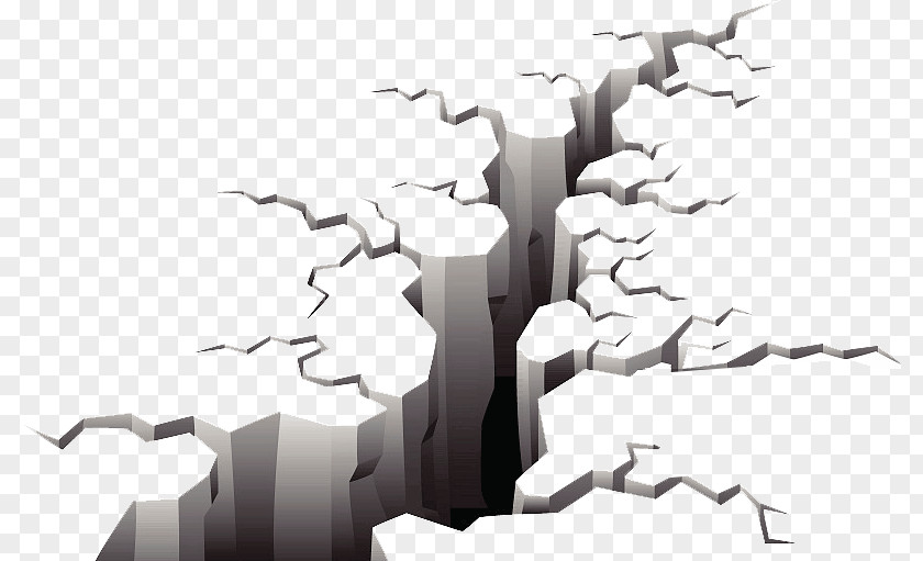 Damage After An Earthquake Crack In The Ground Illustration PNG