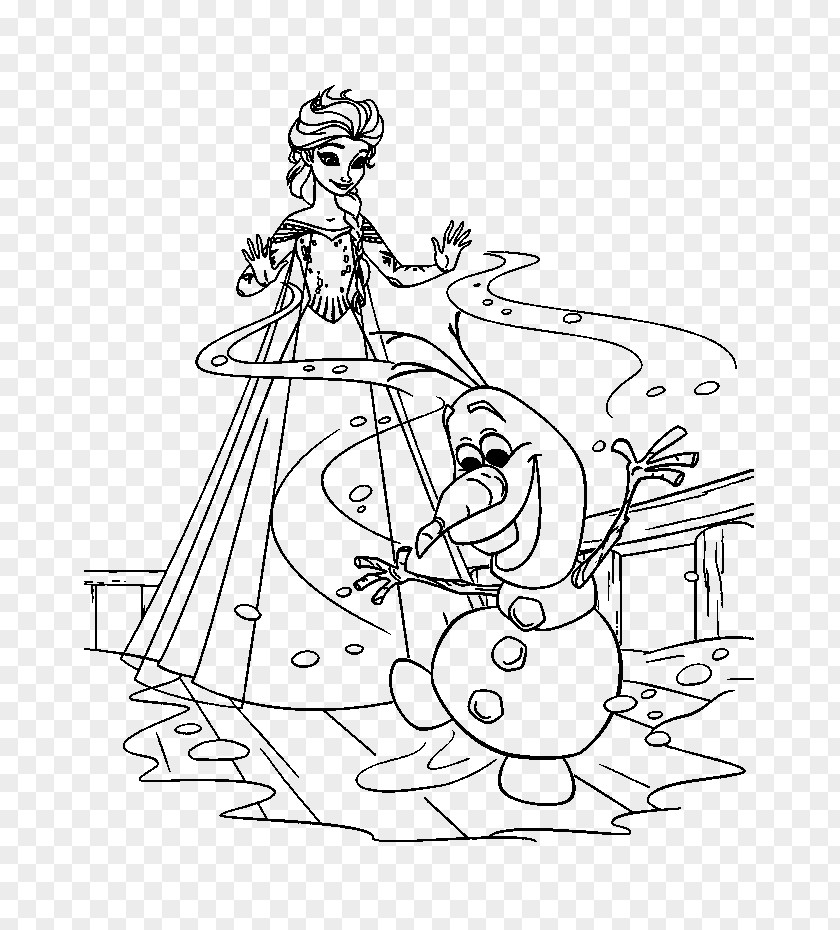 Elsa Olaf Anna Kristoff Coloring Book PNG