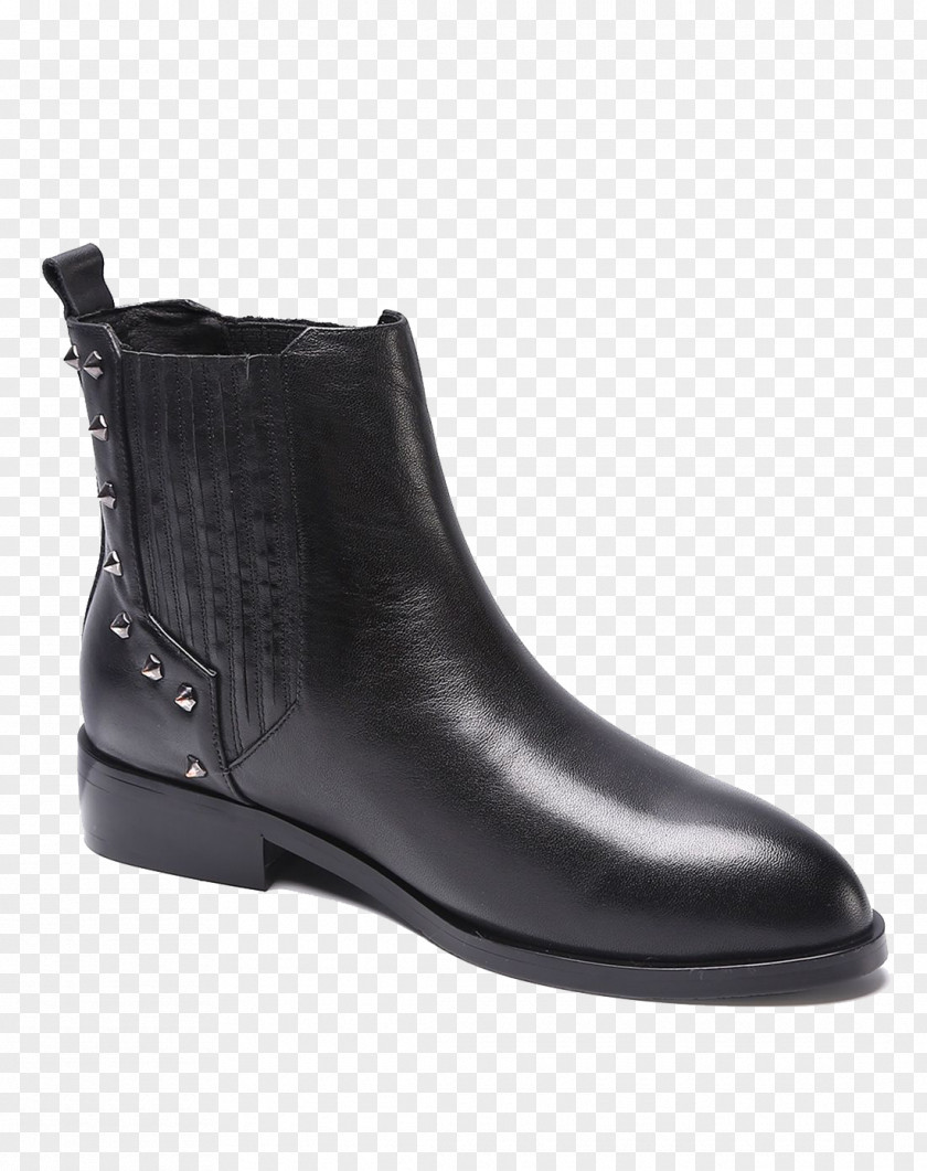 Black Leather Round A Pedal Casual Boots Riding Boot Foot PNG