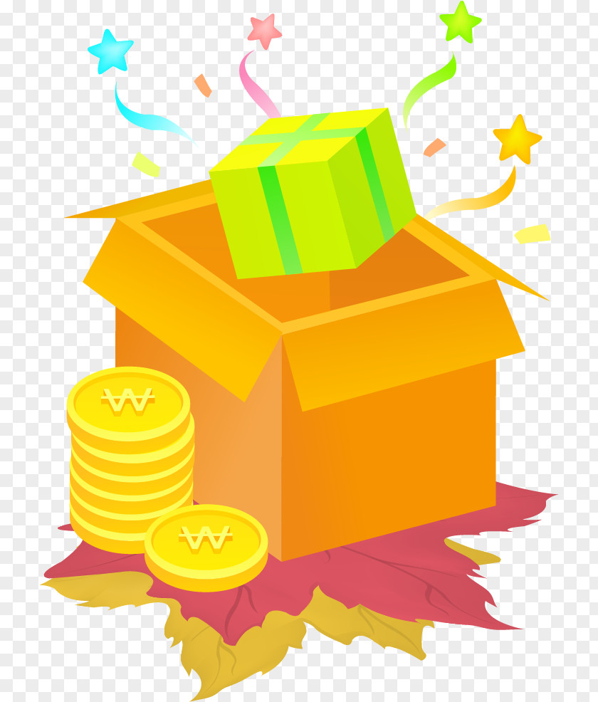 Cartoon Decorative Box Illustration PNG