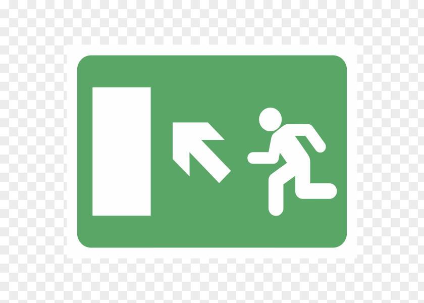 Arrow Emergency Exit Sign Pictogram PNG