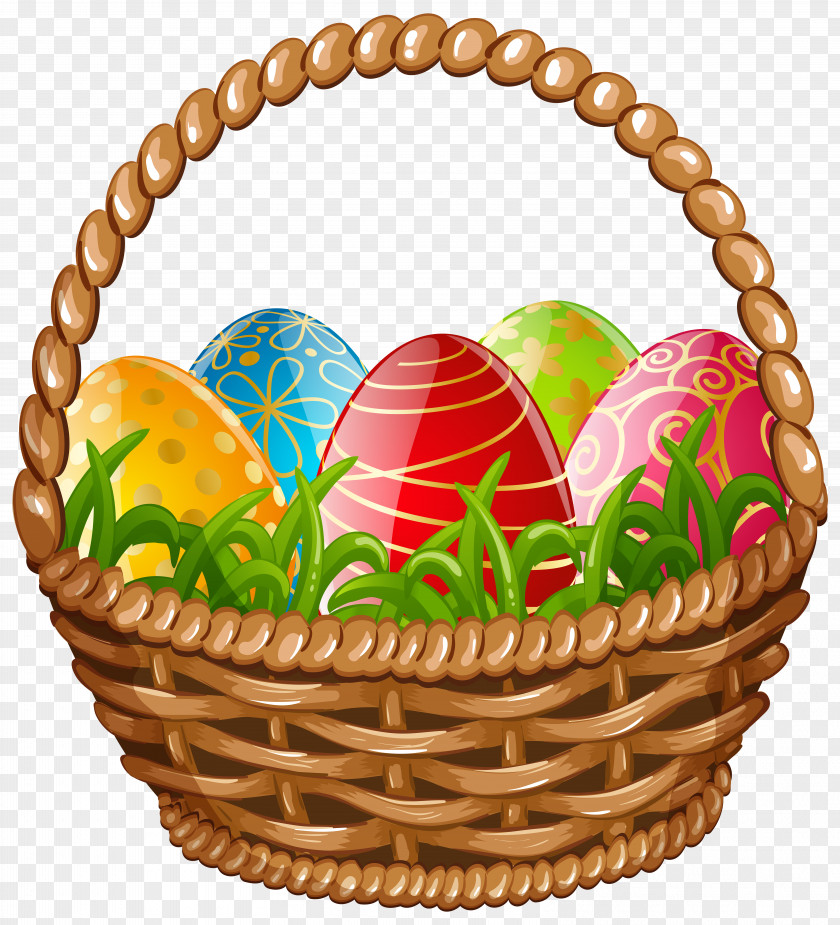 Easter Egg Basket Clip Art Image In The PNG