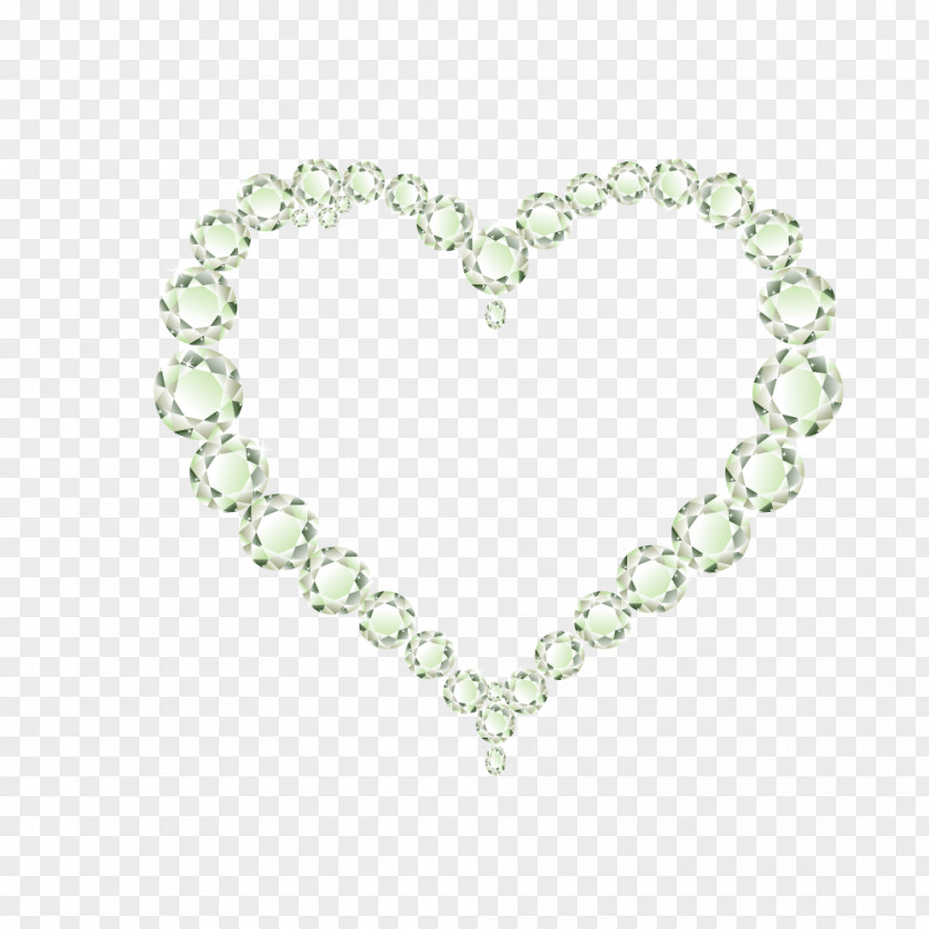 Light Green Diamond Heart-shaped Hollow Picture Frames Heart Clip Art PNG