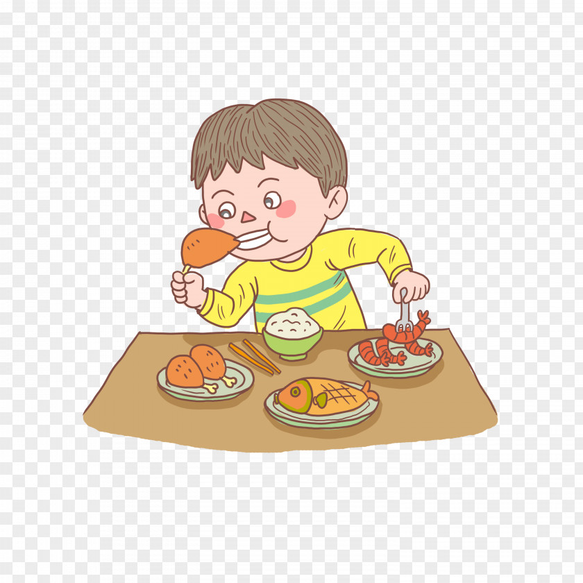 Meal Eating Cartoon Child Junk Food PNG