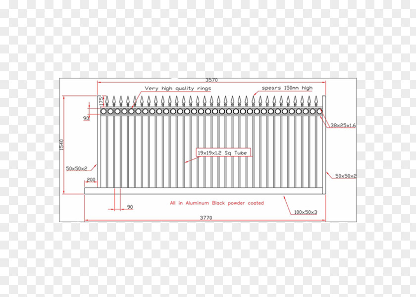 Sliding Gate Line Angle Material PNG