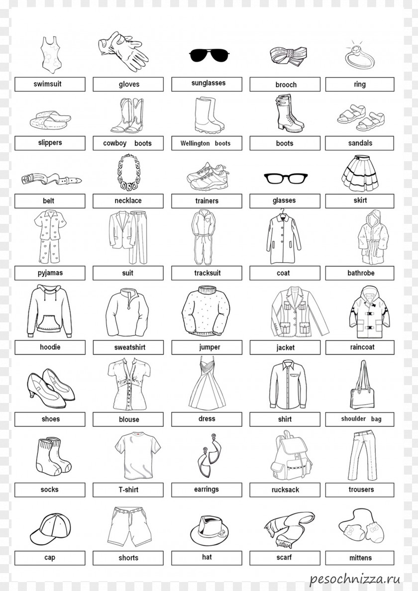 Clothes Basket Vocabulary English Grammar Clothing Picture Dictionary PNG