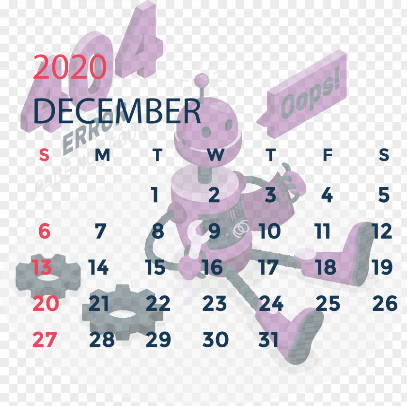 December 2020 Printable Calendar PNG