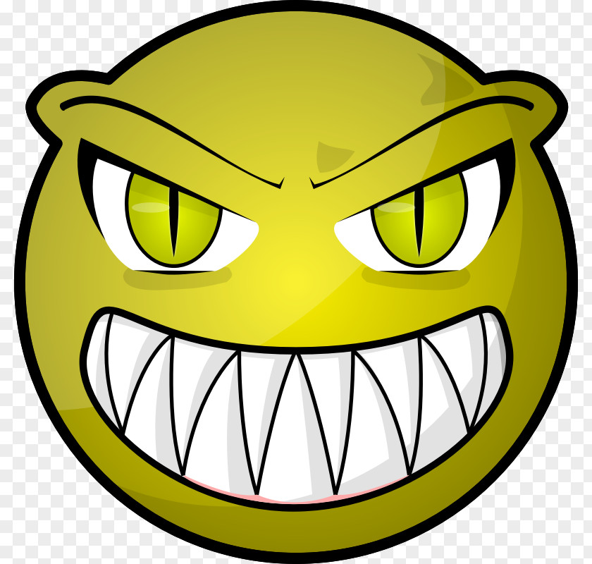 Scary Monster Cartoon Face Smiley Clip Art PNG