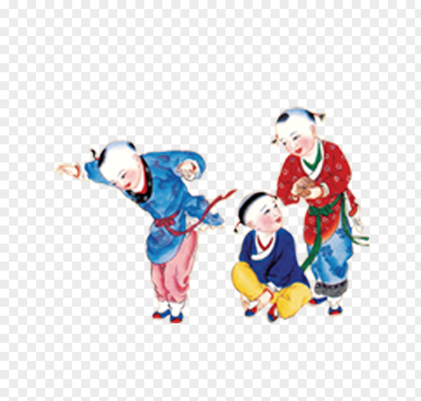 Cartoon Doll China New Year Picture Tradition Chinese Papercutting PNG