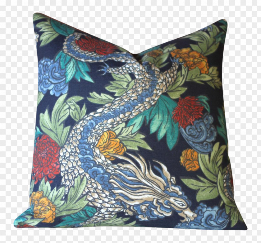 Chinoiserie Throw Pillows Cushion Ticking Living Room PNG