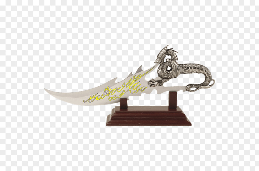 Fire Breathing Dragon Knife Dagger Sword Blade Athame PNG