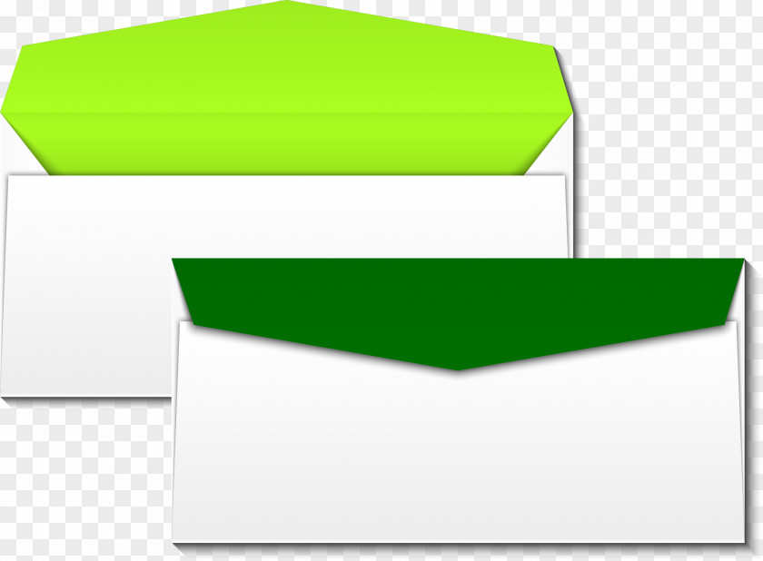 Vector Hand Painted Green Envelope Paper PNG