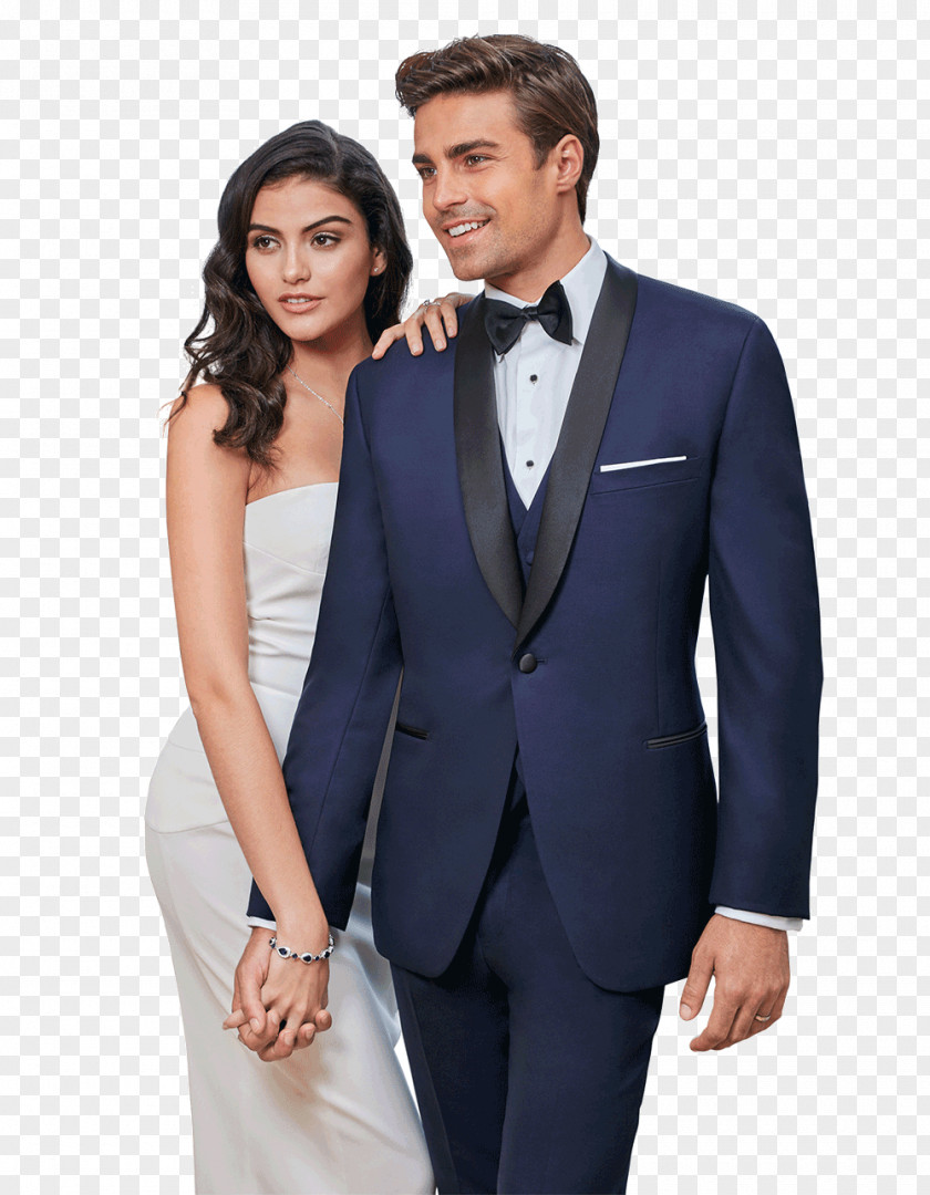 Wedding Couple Tuxedo Ike Behar Formal Wear Lapel Navy Blue PNG