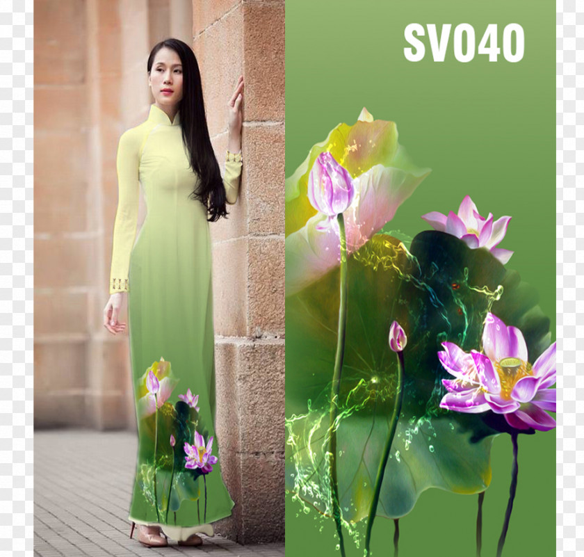 Ao Dai Shop Vải áo Dài Duyên Áo Silk Textile Floral Design PNG