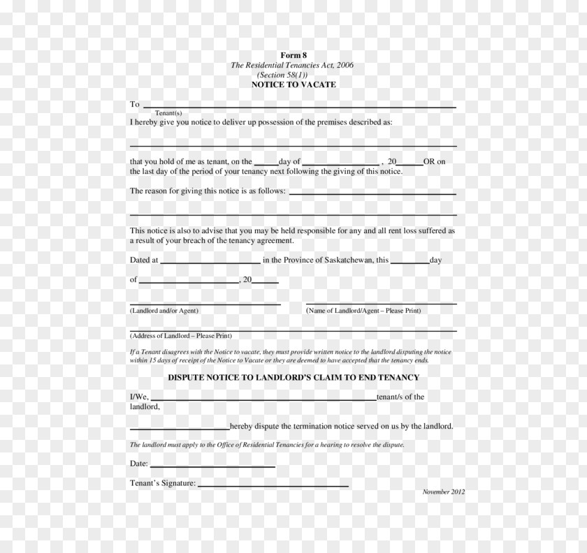 Notice Portable Document Format Landlord Eviction Template PNG
