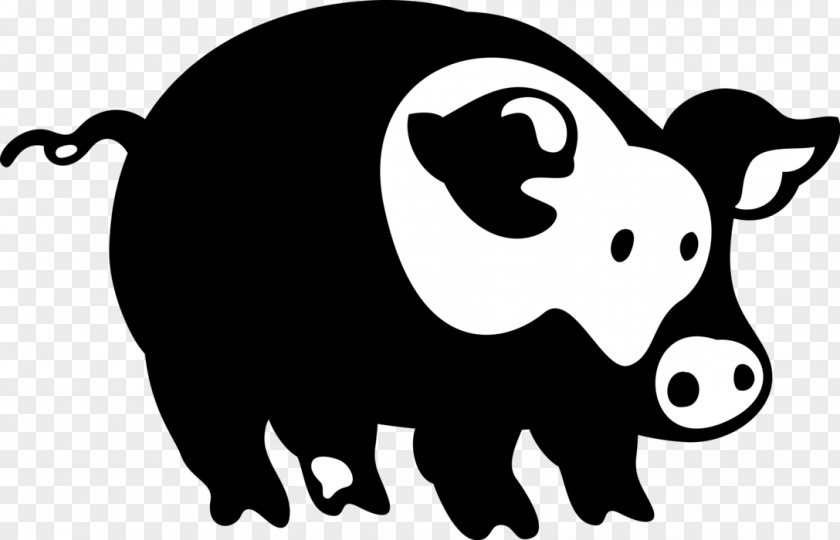 Silhouette Domestic Pig Clip Art Image Illustration PNG