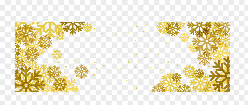 Vector Golden Snowflakes Decorative Material Snowflake Euclidean PNG