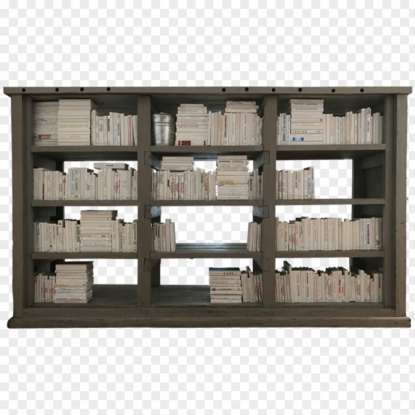 Grey Wood Shelf Bookcase Angle PNG