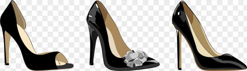 Vector Painted Black High Heels Flyer Advertising Stock Photography PNG