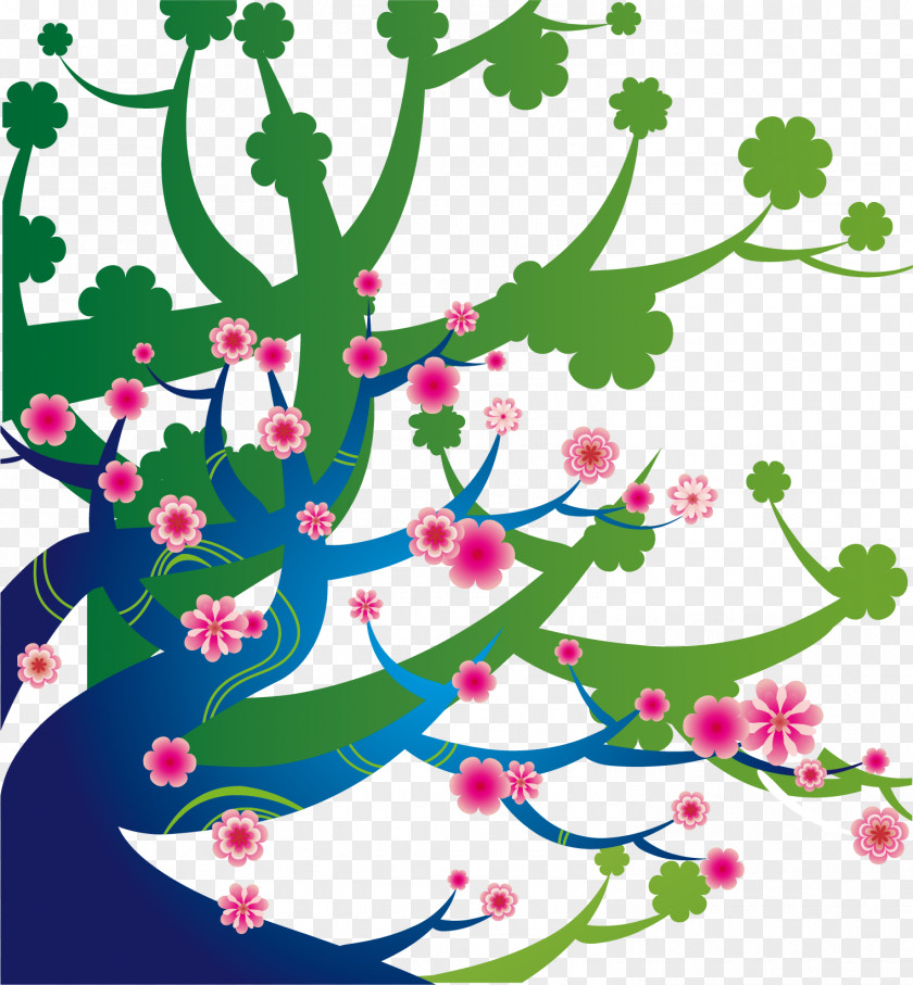 Cartoon Cherry Tree With National Blossom Festival PNG