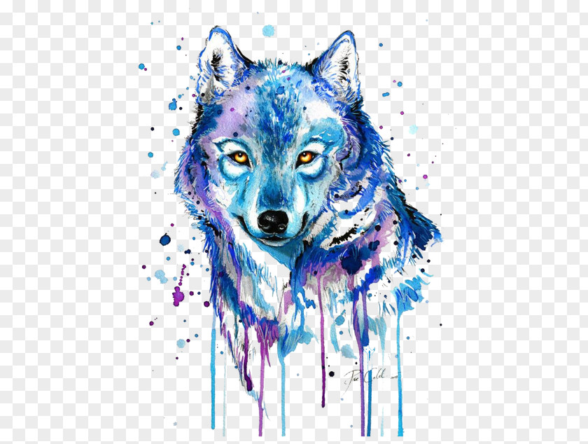 Abstract Wolf Gray Tattoo Watercolor Painting Drawing PNG