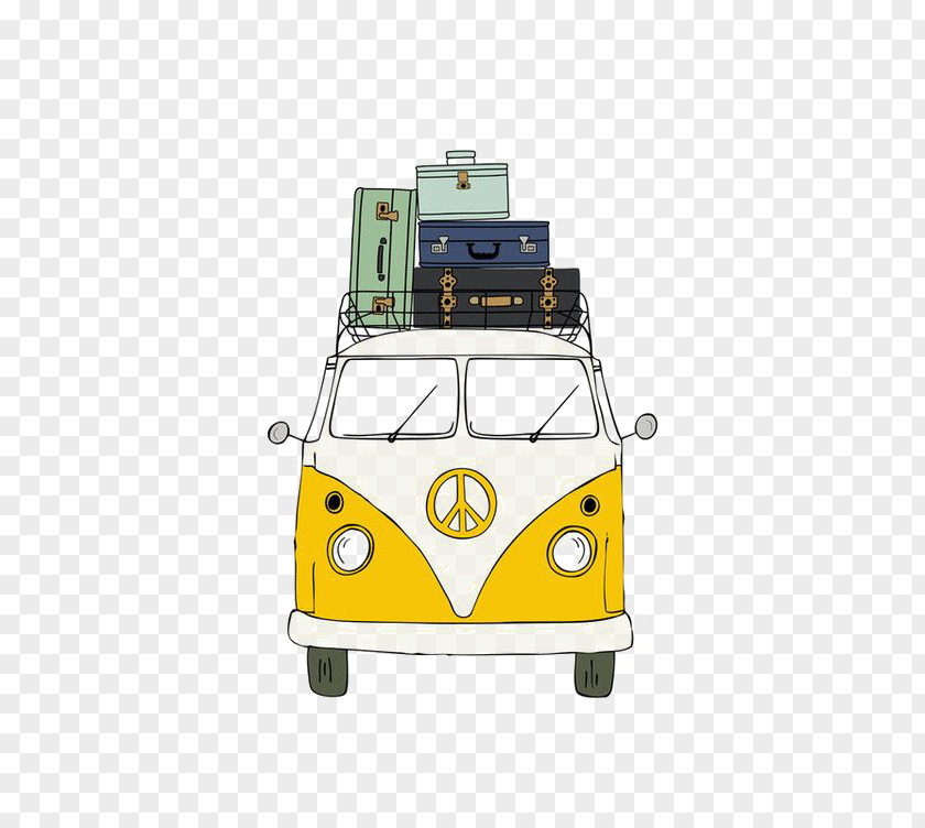 Bus Paper Volkswagen Type 2 Printmaking Painting Drawing PNG