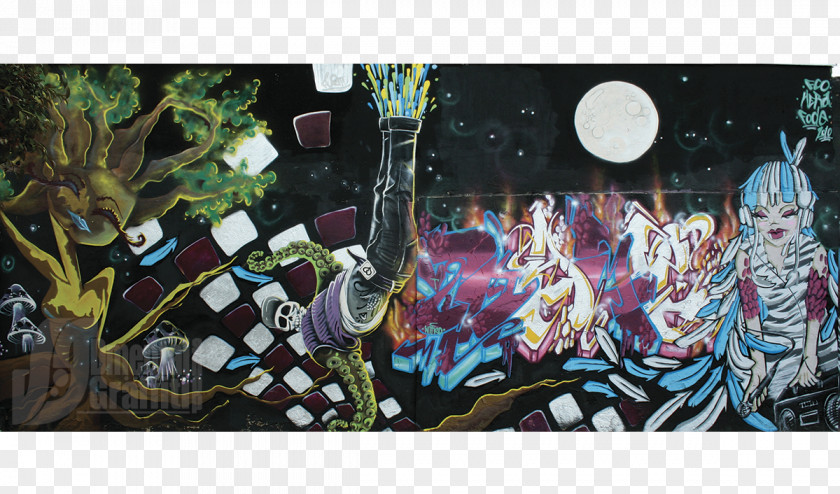 Painting Graffiti Mural Modern Art Poster PNG