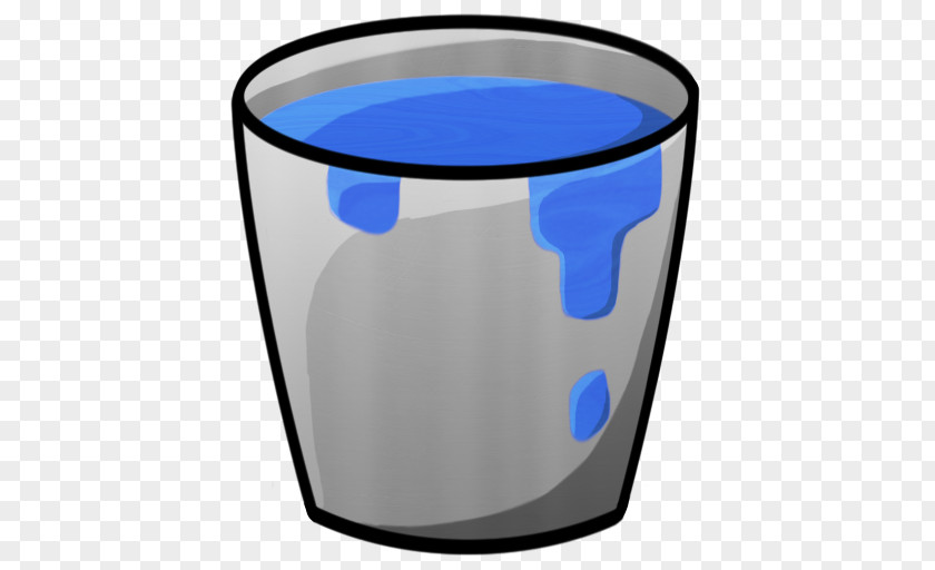 Bucket Water Electric Blue Glass PNG