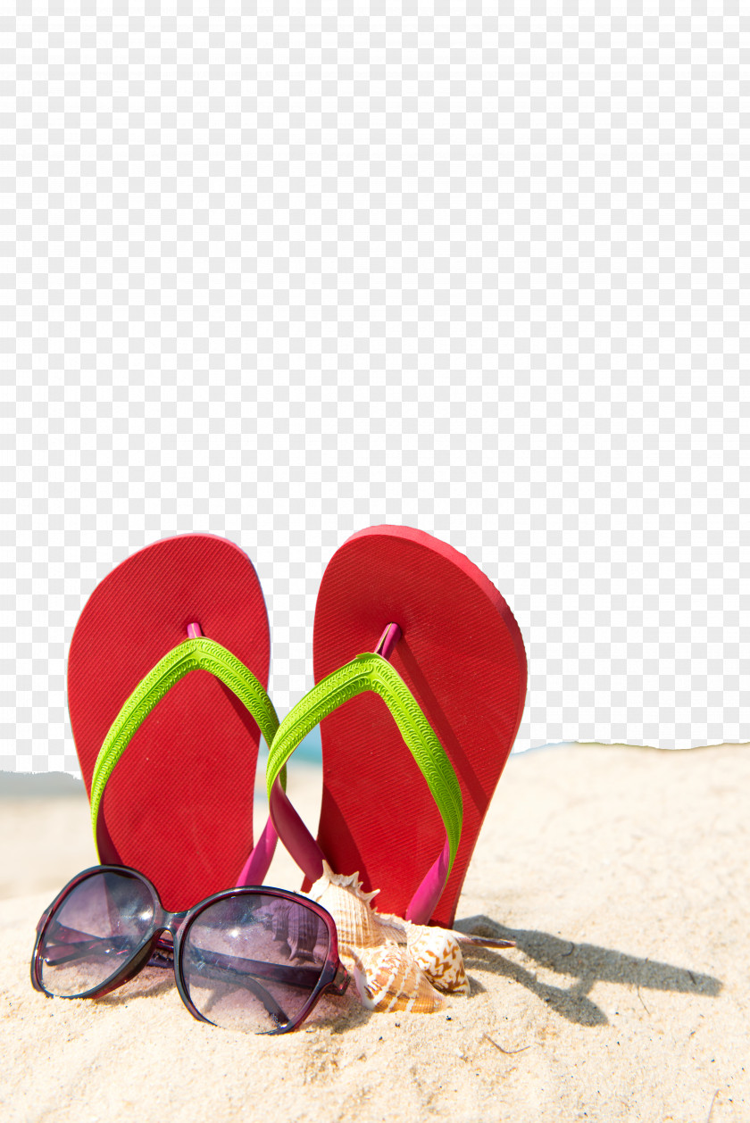 Summer Beach Poster Background Slipper Sand Wallpaper PNG