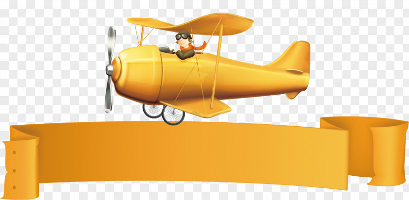 Tag Creative Cartoon Poster Promotional Material Airplane Aircraft Illustration PNG