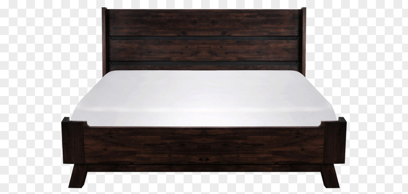 Wood Bed Frame Headboard Platform Mattress PNG