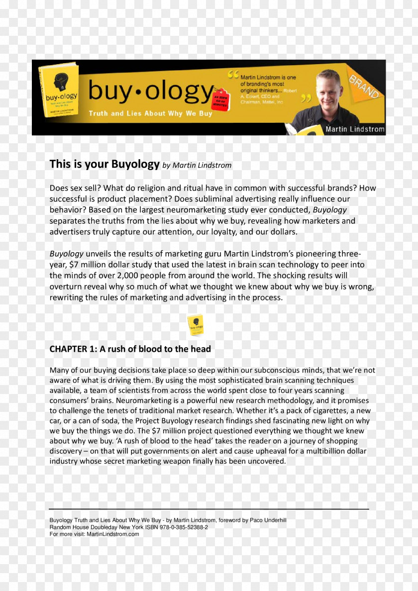 Buyology Truth And Lies About Why We Buy Shopware Computer Software Document Online Community Text PNG