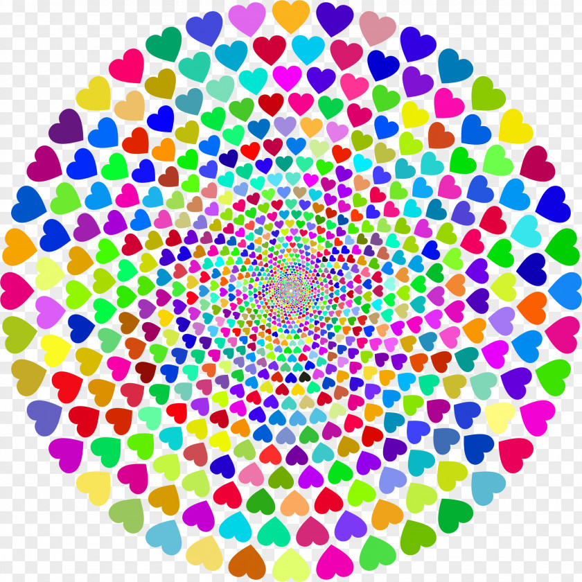 Colorful Color Heart Circle Clip Art PNG