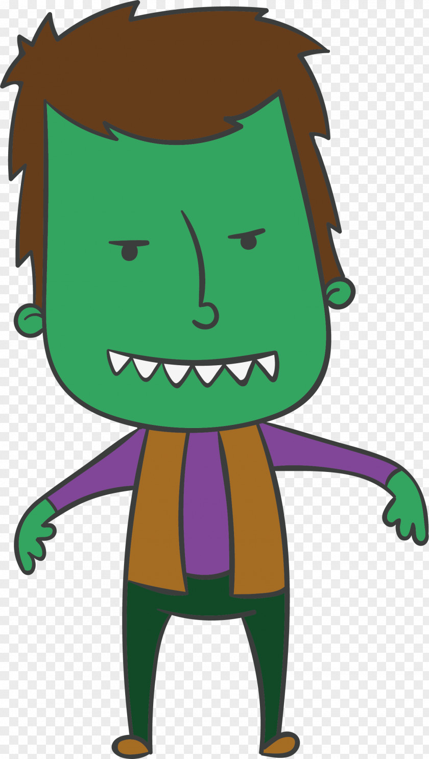 Green Face Monster Vector Halloween Vampire Euclidean PNG