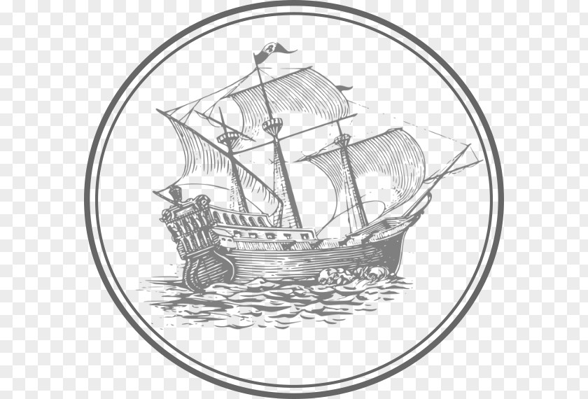 Pirate Sailing Ship Drawing Clip Art PNG