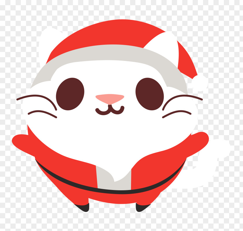Feline Look Cat Santa Claus Vector Graphics Costume Image PNG