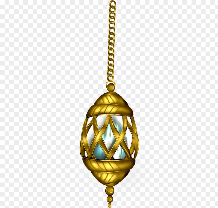 Gold Pendant Stove Blue Yellow PNG