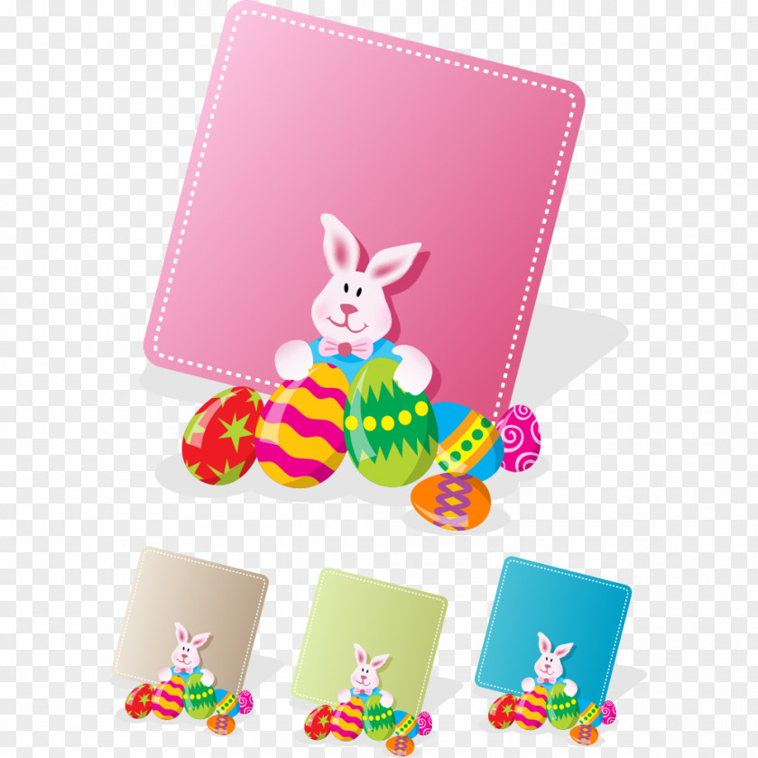 Easter Cartoon Image Vector Material Bunny Egg Greeting Card Rabbit PNG